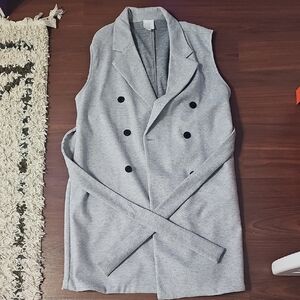 Gray Sleeveless Women's Coat